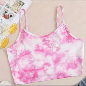 🎀Pink and White Tie Dye Crop Top🎀